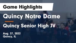 Quincy Notre Dame vs Quincy Senior High JV Game Highlights - Aug. 27, 2022