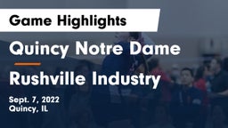 Quincy Notre Dame vs Rushville Industry Game Highlights - Sept. 7, 2022