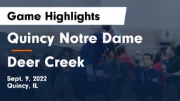 Quincy Notre Dame vs Deer Creek Game Highlights - Sept. 9, 2022