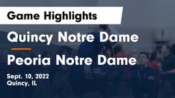 Quincy Notre Dame vs Peoria Notre Dame  Game Highlights - Sept. 10, 2022