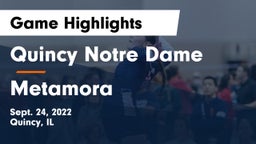Quincy Notre Dame vs Metamora  Game Highlights - Sept. 24, 2022