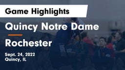 Quincy Notre Dame vs Rochester  Game Highlights - Sept. 24, 2022