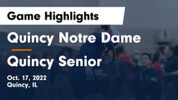 Quincy Notre Dame vs Quincy Senior  Game Highlights - Oct. 17, 2022