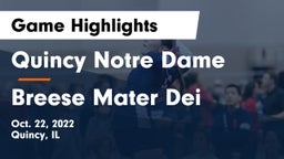 Quincy Notre Dame vs Breese Mater Dei Game Highlights - Oct. 22, 2022