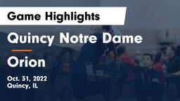 Quincy Notre Dame vs Orion  Game Highlights - Oct. 31, 2022