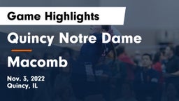 Quincy Notre Dame vs Macomb  Game Highlights - Nov. 3, 2022