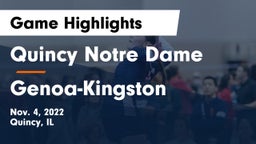 Quincy Notre Dame vs Genoa-Kingston  Game Highlights - Nov. 4, 2022
