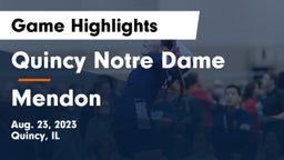 Quincy Notre Dame vs Mendon Game Highlights - Aug. 23, 2023