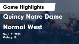 Quincy Notre Dame vs Normal West  Game Highlights - Sept. 9, 2023