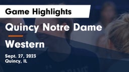 Quincy Notre Dame vs Western Game Highlights - Sept. 27, 2023