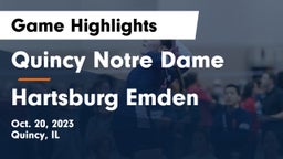 Quincy Notre Dame vs Hartsburg Emden Game Highlights - Oct. 20, 2023