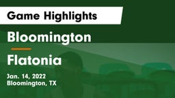 Bloomington  vs Flatonia  Game Highlights - Jan. 14, 2022