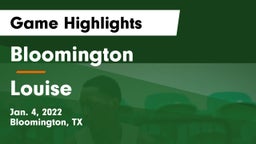 Bloomington  vs Louise  Game Highlights - Jan. 4, 2022