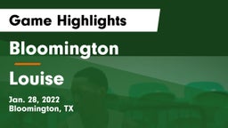 Bloomington  vs Louise  Game Highlights - Jan. 28, 2022