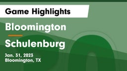 Bloomington  vs Schulenburg  Game Highlights - Jan. 31, 2023