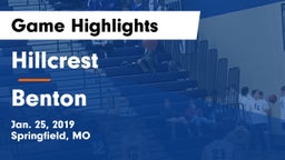Hillcrest  vs Benton  Game Highlights - Jan. 25, 2019