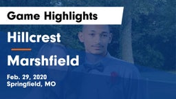 Hillcrest  vs Marshfield  Game Highlights - Feb. 29, 2020