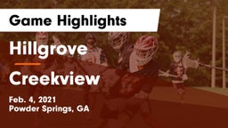 Hillgrove  vs Creekview  Game Highlights - Feb. 4, 2021