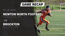 Recap: Newton North Football vs. Brockton  2016