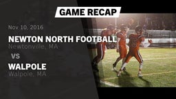 Recap: Newton North Football vs. Walpole  2016