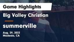 Big Valley Christian  vs summerville  Game Highlights - Aug. 29, 2022