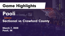 Paoli  vs Sectional vs Crawford County Game Highlights - March 7, 2020