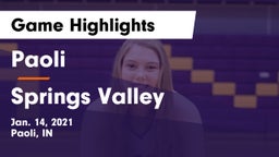 Paoli  vs Springs Valley  Game Highlights - Jan. 14, 2021