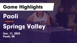 Paoli  vs Springs Valley  Game Highlights - Jan. 11, 2024