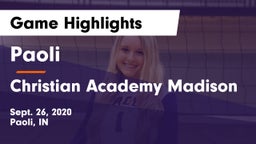 Paoli  vs Christian Academy Madison Game Highlights - Sept. 26, 2020