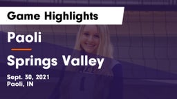 Paoli  vs Springs Valley  Game Highlights - Sept. 30, 2021