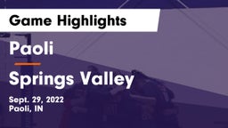 Paoli  vs Springs Valley  Game Highlights - Sept. 29, 2022