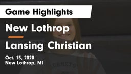 New Lothrop  vs Lansing Christian  Game Highlights - Oct. 15, 2020