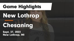 New Lothrop  vs Chesaning  Game Highlights - Sept. 27, 2022