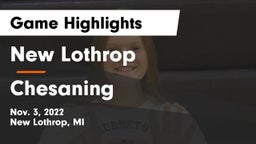 New Lothrop  vs Chesaning  Game Highlights - Nov. 3, 2022