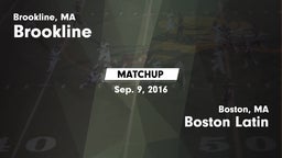 Matchup: Brookline High vs. Boston Latin  2016