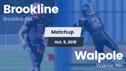 Matchup: Brookline High vs. Walpole  2018