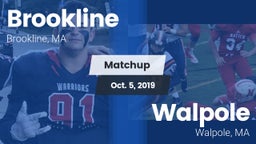Matchup: Brookline High vs. Walpole  2019