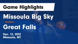 Missoula Big Sky  vs Great Falls  Game Highlights - Dec. 12, 2023