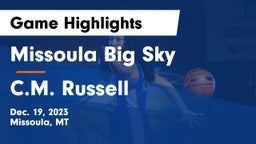 Missoula Big Sky  vs C.M. Russell  Game Highlights - Dec. 19, 2023