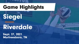 Siegel  vs Riverdale  Game Highlights - Sept. 27, 2021