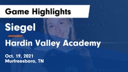 Siegel  vs Hardin Valley Academy Game Highlights - Oct. 19, 2021