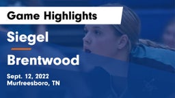 Siegel  vs Brentwood  Game Highlights - Sept. 12, 2022