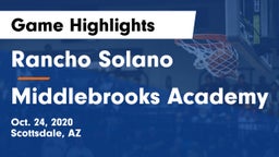 Rancho Solano  vs Middlebrooks Academy Game Highlights - Oct. 24, 2020