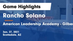 Rancho Solano  vs American Leadership Academy - Gilbert  Game Highlights - Jan. 27, 2021