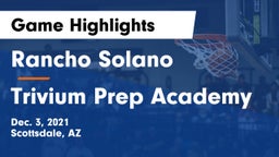 Rancho Solano  vs Trivium Prep Academy Game Highlights - Dec. 3, 2021
