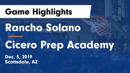 Rancho Solano  vs Cicero Prep Academy Game Highlights - Dec. 5, 2019