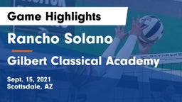 Rancho Solano  vs Gilbert Classical Academy Game Highlights - Sept. 15, 2021
