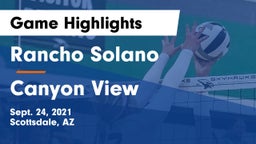 Rancho Solano  vs Canyon View  Game Highlights - Sept. 24, 2021
