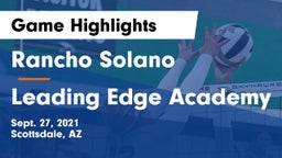 Rancho Solano  vs Leading Edge Academy Game Highlights - Sept. 27, 2021
