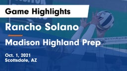 Rancho Solano  vs Madison Highland Prep Game Highlights - Oct. 1, 2021